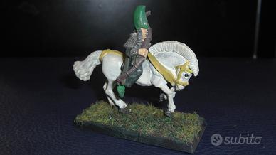 Miniatura in piombo di guerriero a cavallo