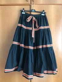 Saint laurent vintage tiered folkloric skirt xs