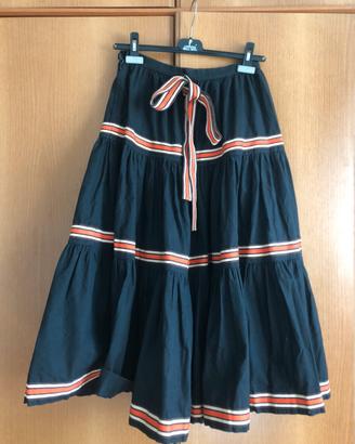 Saint laurent vintage tiered folkloric skirt xs
