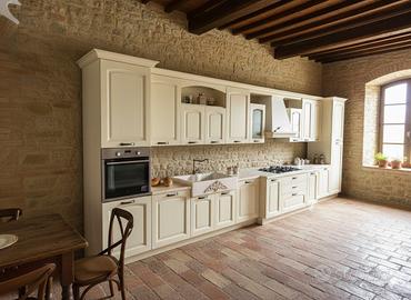 CUCINA IN STILE IN LEGNO MASSELLO LACCATO AVORIO