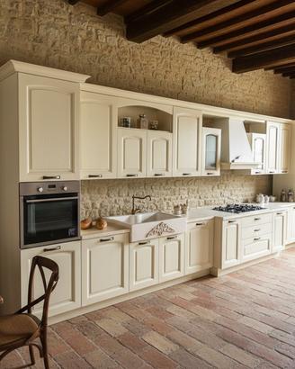 CUCINA IN STILE IN LEGNO MASSELLO LACCATO AVORIO