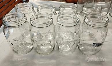 8 Barattoli in vetro"Bormioli" da litri 1 