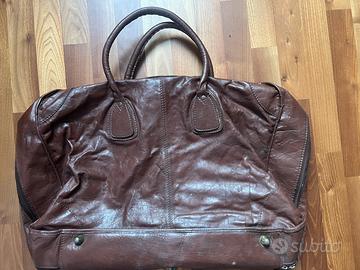 Borsa valigia da viaggio in pelle usata