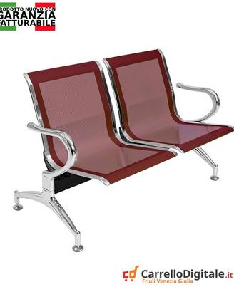 Sedie da attesa in acciaio colore rosso 2 posti