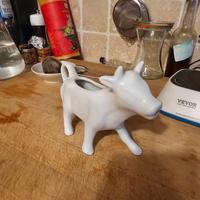 Mucca porta latte vintage porcellana bianca