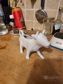 Mucca porta latte vintage porcellana bianca