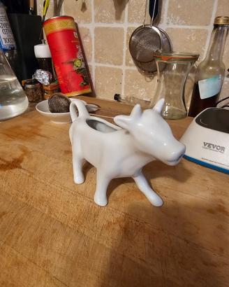 Mucca porta latte vintage porcellana bianca