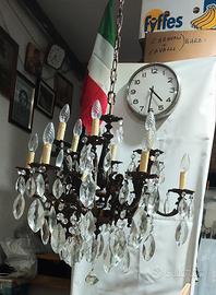 lampadario   in bronzo e cristallo di Boemia