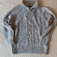 Maglione skelton grigio con zip e treccia Taglia L
