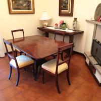 Tavolo mogano + sedie, antiquariato '800 inglese