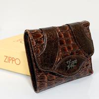 Vintage Zippo Portafoglio in Pelle Carte Documenti