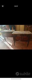 Coppia di comodini vintage con marmo