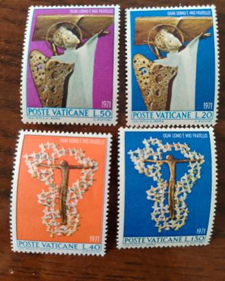 4 francobolli poste vaticane 1971 nuovi