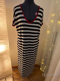 Vestito a righe in cotone manica corta