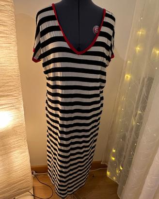 Vestito a righe in cotone manica corta