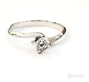 Anello solitario Diamante oro bianco promessa