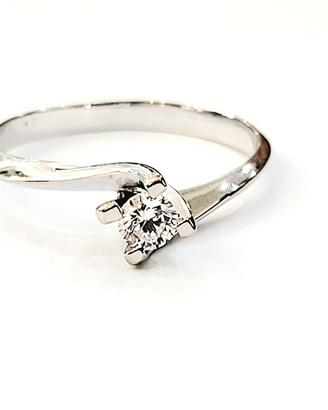 Anello solitario Diamante oro bianco promessa