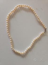 Collana perle color champagne elegante vintage