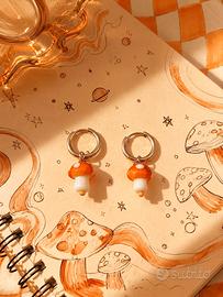 Orecchini funghetti arancio