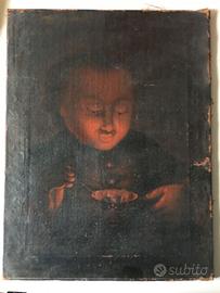 Antica opera olio su tela