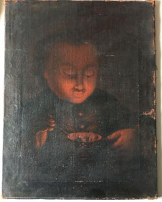 Antica opera olio su tela