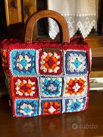 Borsa artigianale all’ uncinetto
