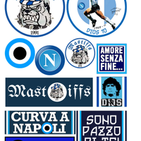 11 ADESIVI ULTRAS MASTIFFS NAPOLI CURVA A PAPER AD