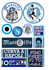 11 ADESIVI ULTRAS MASTIFFS NAPOLI CURVA A PAPER AD