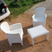 completo 2 sedie più tavolino da esterno