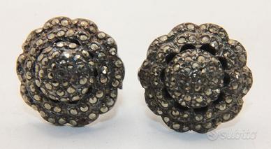 Splendidi orecchini Art Deco argento marcasite