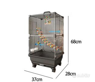 Gabbia pappagalli / uccelli con griglia e vassoio
