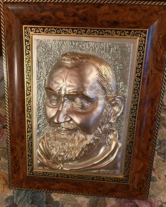 bassorilievo in  argento Padre Pio