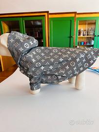 Impermeabile grigio con cappuccio per cane taglia