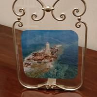 Grande cornice portafoto in metallo e perspex