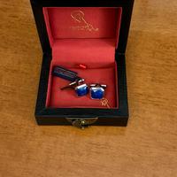 Gemelli in acciaio con pietra