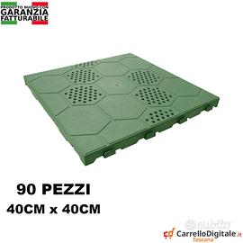 90 Piastrelle pavimento plastica verde drenante