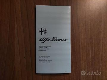 Campionario colori Alfa Romeo GT 1.3 - Spider 70'