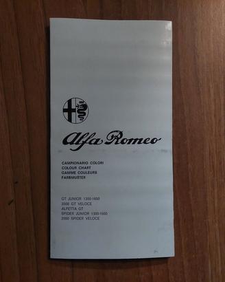 Campionario colori Alfa Romeo GT 1.3 - Spider 70'