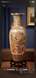 Vaso decorativo in ceramica stile cinese/satsuma