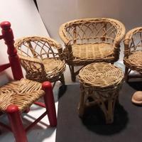 Set gioco salottino impagliato bambola