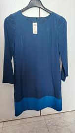 Vestitino blu mezza stagione con maniche a 3/4