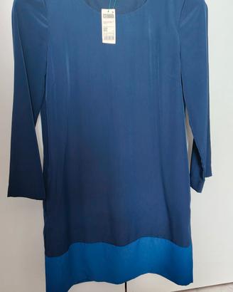 Vestitino blu mezza stagione con maniche a 3/4