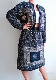 Completo due pezzi vintage in lana: cardigan gonna