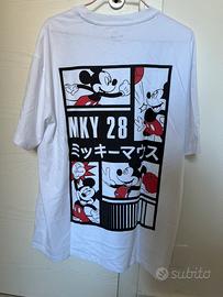 T-shirt bianca Mickey Mouse Bershka nuova