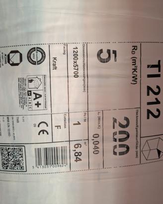 3 rotoli Knauf TI 212 - Lana di vetro 20 cm -Nuovi