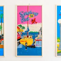 RARE serigrafie su vetro - Estetica Pop Retro USA