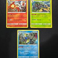 Cinderace-inteleon-Rillaboom 3 holo pokemon ita nm
