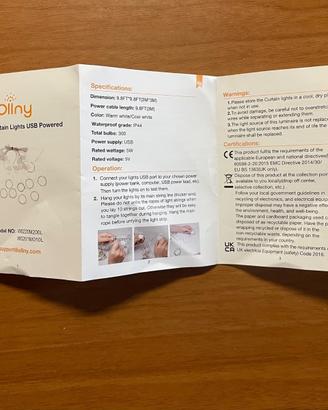 OLLNY 300 LED Curtain Lights USB powered