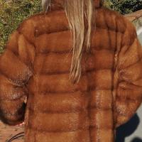 pelliccia di visone  orizzontale, colore miele 