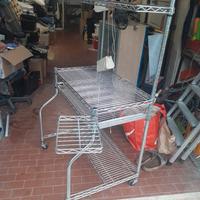 carrello porta PC  e stampante in acciaio